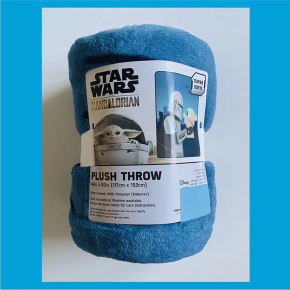 Disney | Bedding | Star Wars Baby Yoda Grogu Mandalorian Plush Throw ...